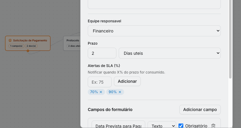 Alertas e notificações de prazo